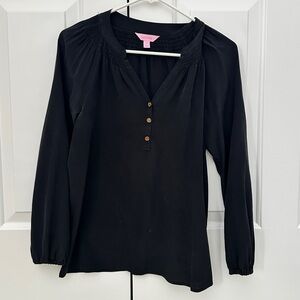 Lilly Pulitzer Elsa Silk Top in Black